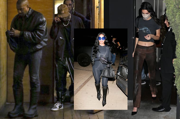 Kanye West, Travis Scott and Kendall Jenner