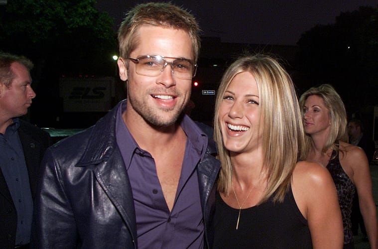 Jennifer Aniston and Brad Pitt pictured together.