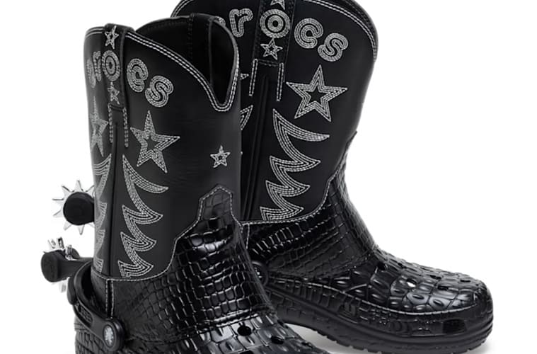crocs cow boy boots