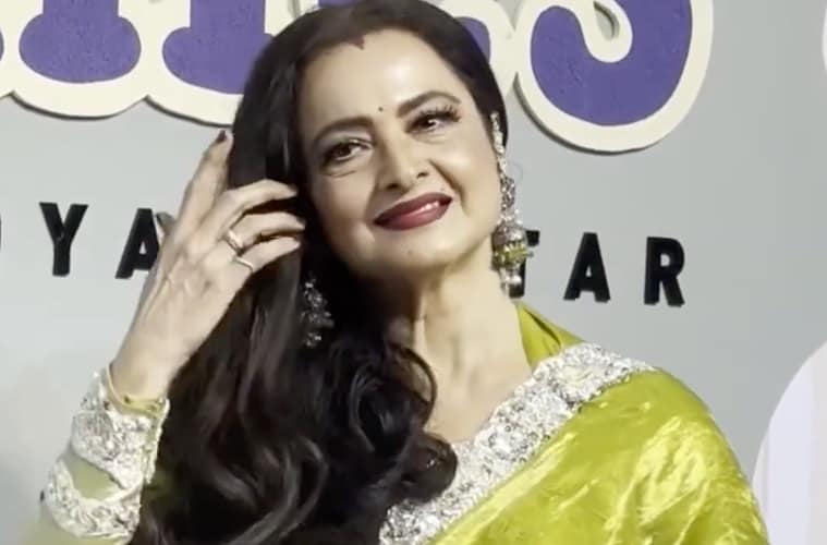 Rekha Radiates Elegance In Classic Indian Weaves At The Archies Screening
