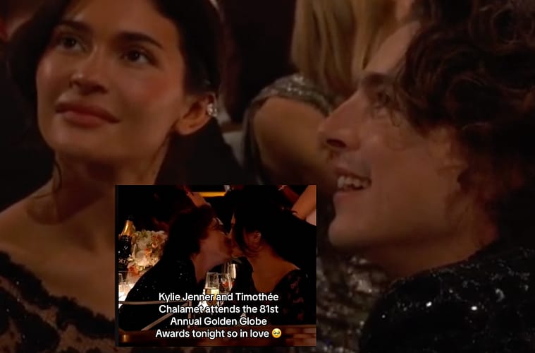 Kylie Jenner Golden Globes Kiss Timothee Chalamet First 2024 Appearance