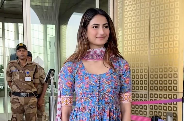 Palak Tiwari Floral Printed Kurta Set look At The Airport