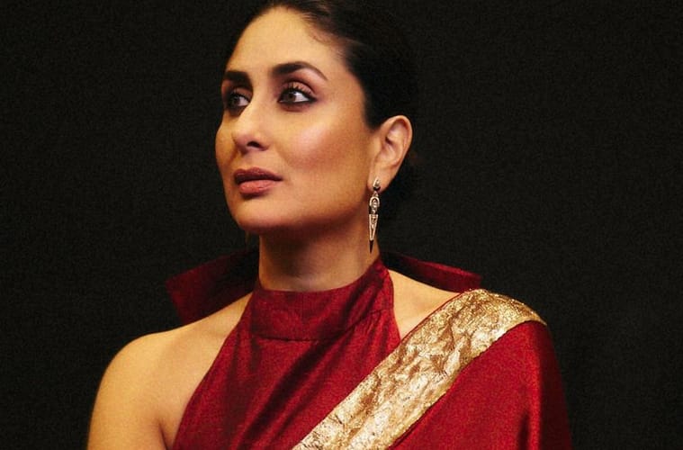 Kareena Kapoor Khan Red Saree and Halter Neck Blouse Filmfare Awards 2024