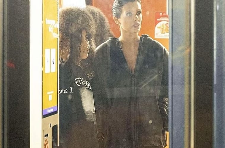 Bianca Censori and North West at Popeyes