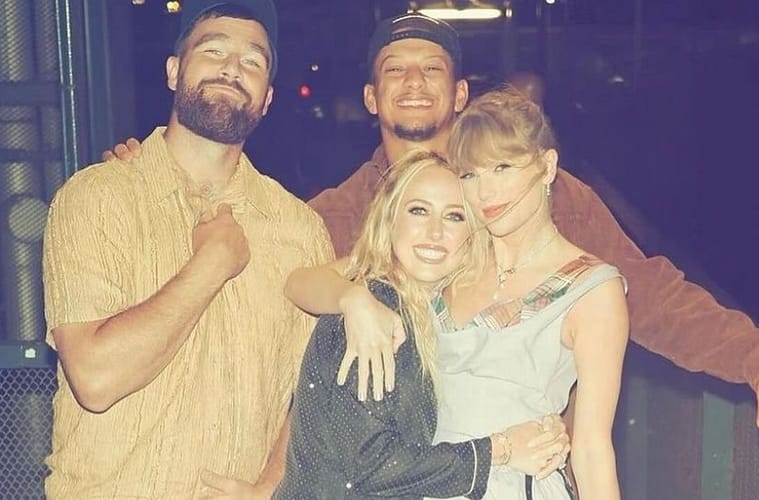 Taylor Swift and Travis Kelce with Brittany and Patrick Mahomes