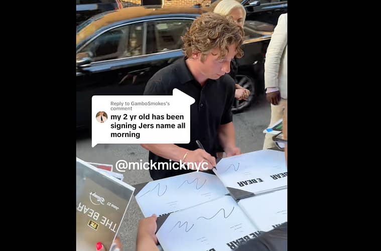 Jeremy Allen White Signature Video Goes Viral