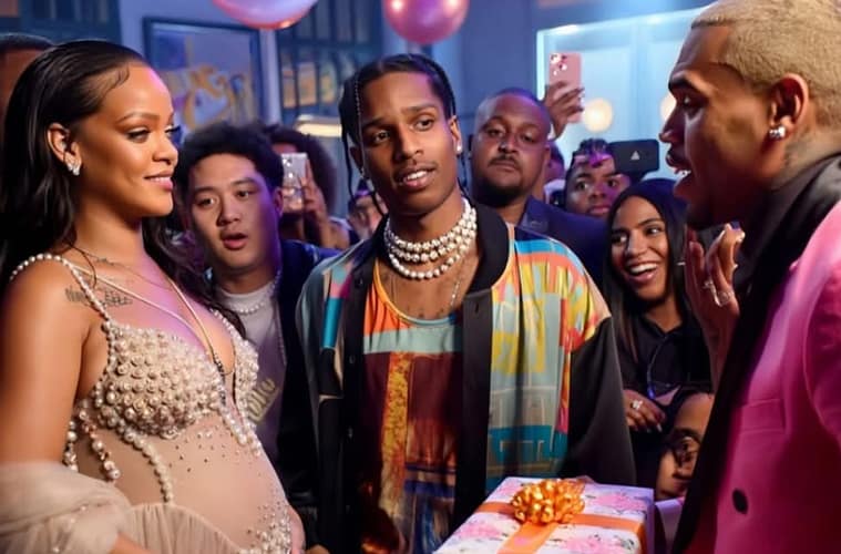 Chris Brown Rihanna Baby Gender Reveal AI Photo Viral