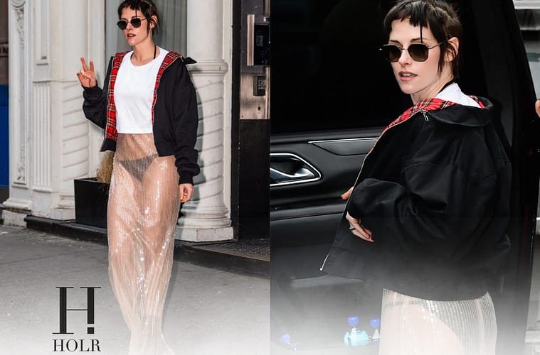 Kristen Stewart Turns Heads in Sheer Sequined Skirt on Late Night Show