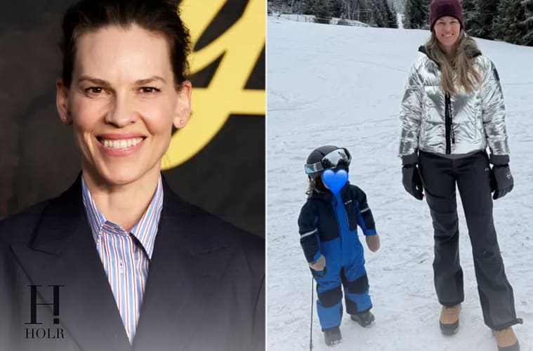 Hilary Swank Shares Rare Twin Photo on Ski Trip