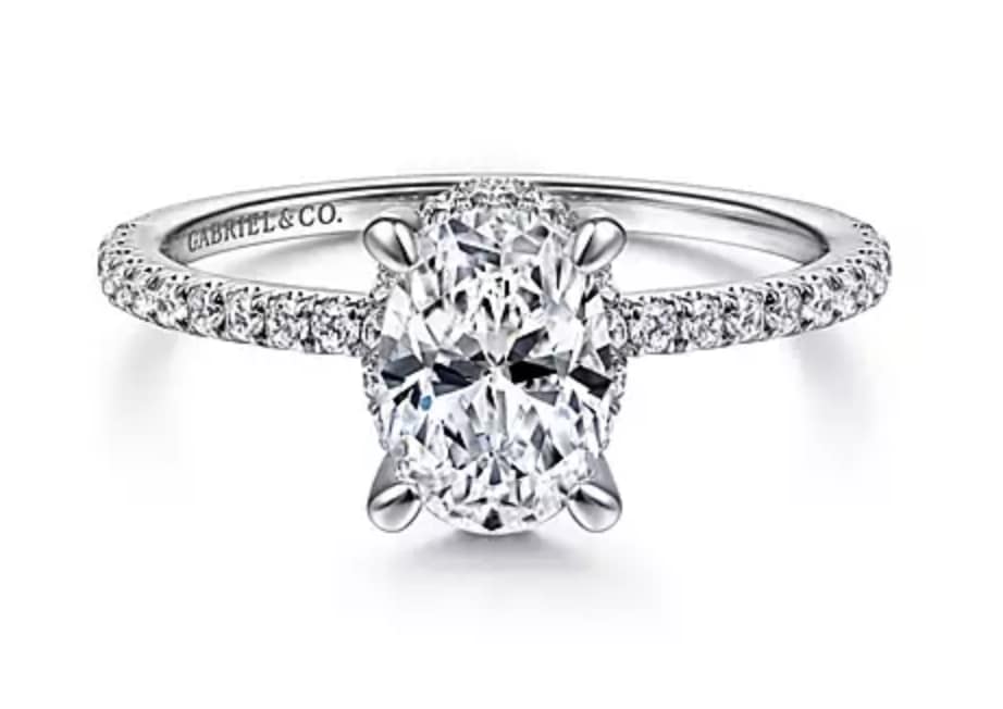 Gabriele and Company oval ring with hidden halo