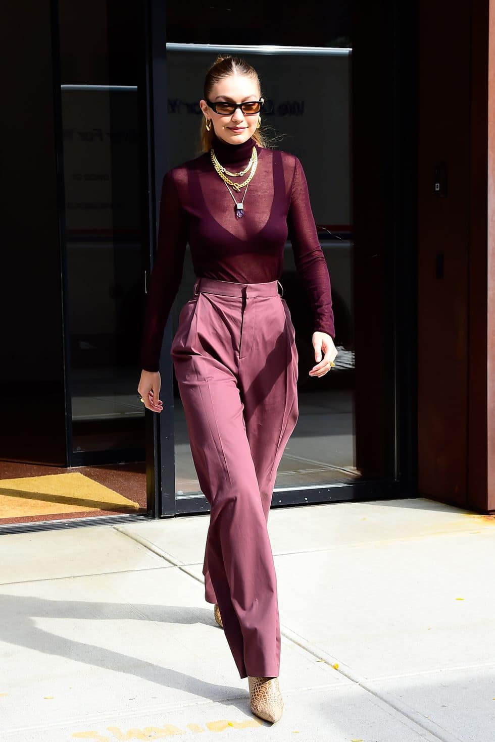 Gigi Hadid in red.