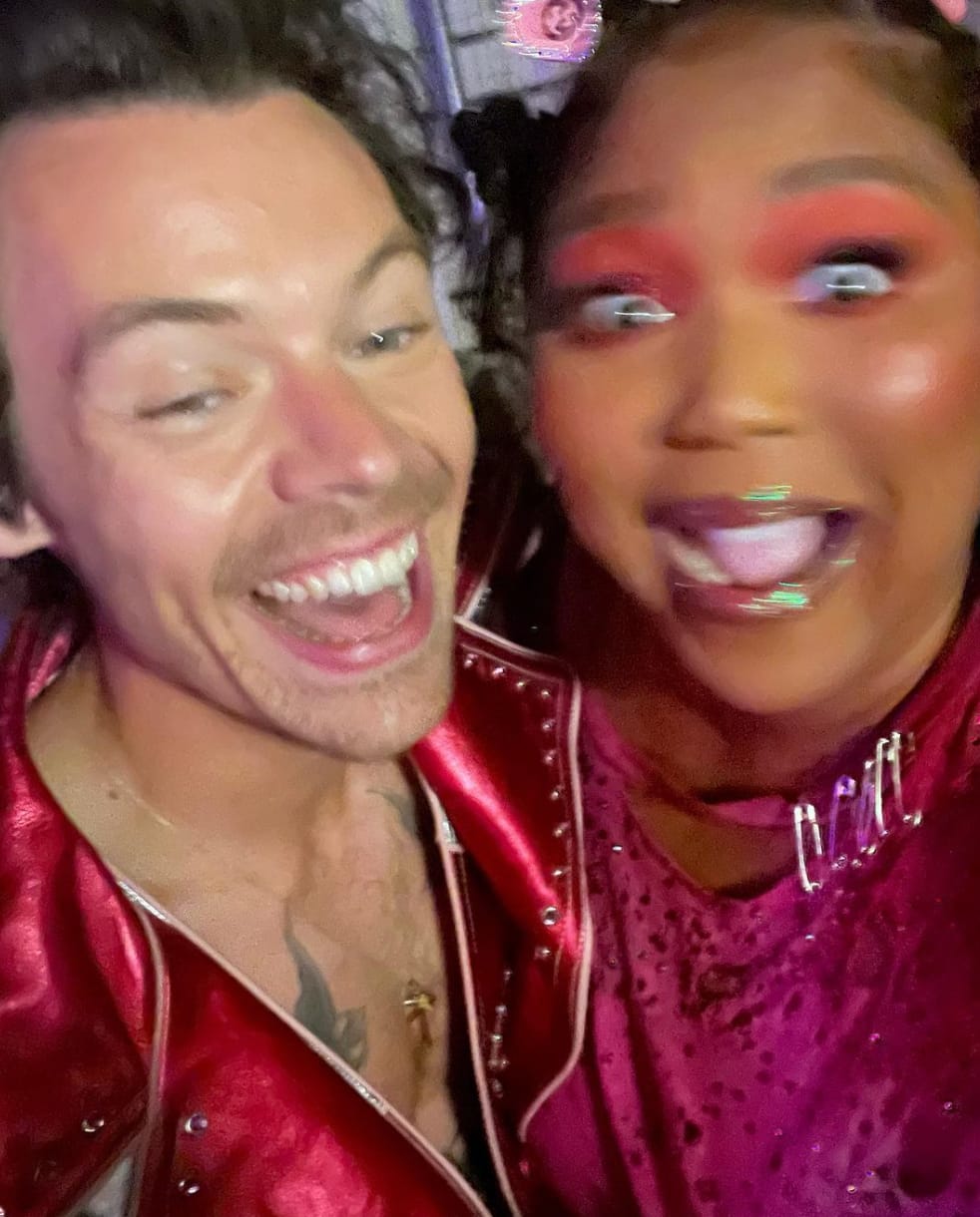 Harry and Lizzo selfie