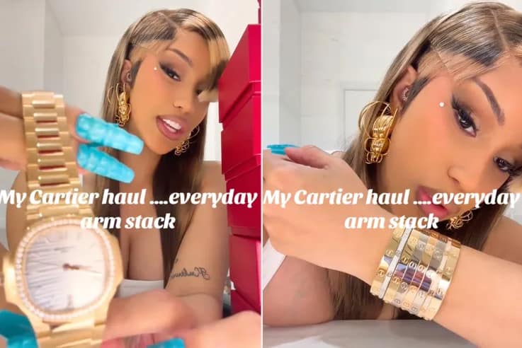 Cardi B Flaunts $73K Cartier Watch from Boyfriend Stefon Diggs