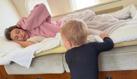 Hailey Bieber Snuggles with Baby Jack on Private Jet
