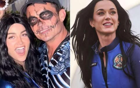 Orlando Bloom Poses with Katy Perry Look-Alike at Halloween Bash