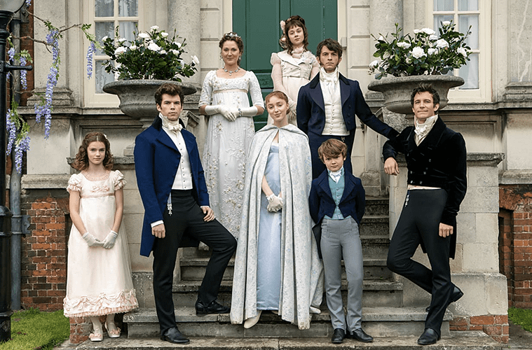 Bridgerton Family On Front Steps