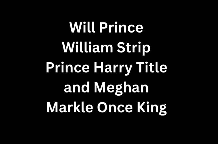 Will Prince William Strip Prince Harry Title and Meghan Markle Once King